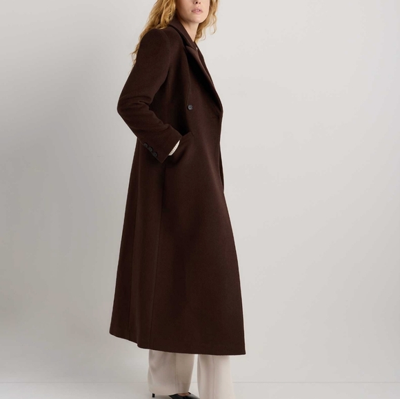 Quince Italian Wool Tailored Coat Chocolate XS - Picture 6 of 16